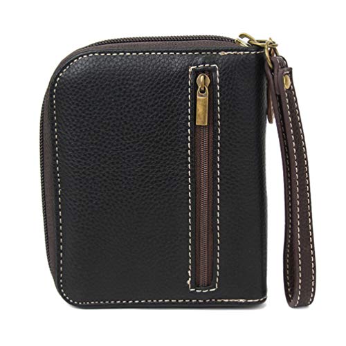 Image of CHALA Zip Around Wallet, Wristlet, 8 Credit Card Slots, Sturdy Pu Leather - Dog Gen II - Burgundy