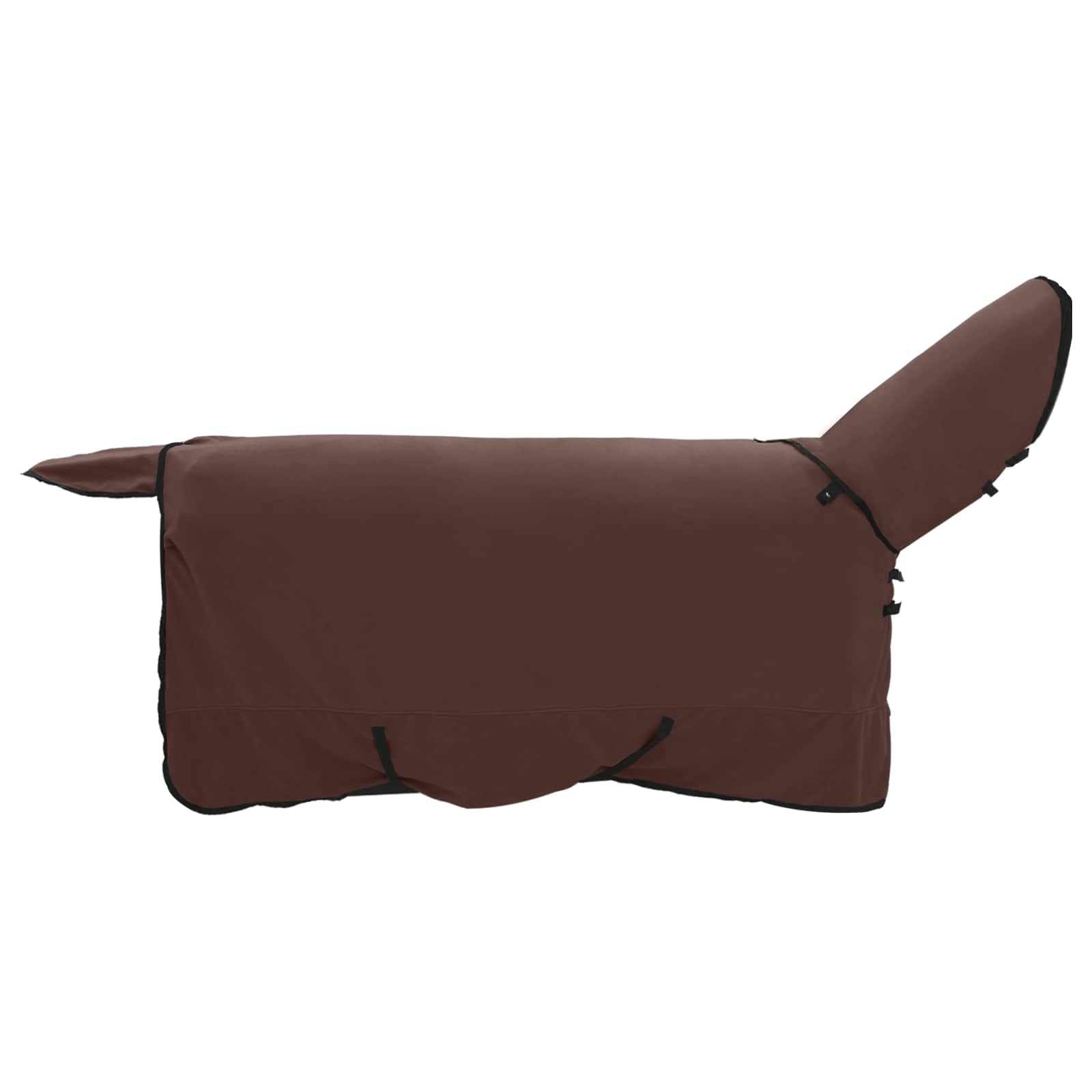 Manta para caballo, 135 cm, poliéster, transpirable, ligera, para entrenamiento, establo y transporte, sin cubierta para el cuello, color marrón oscuro