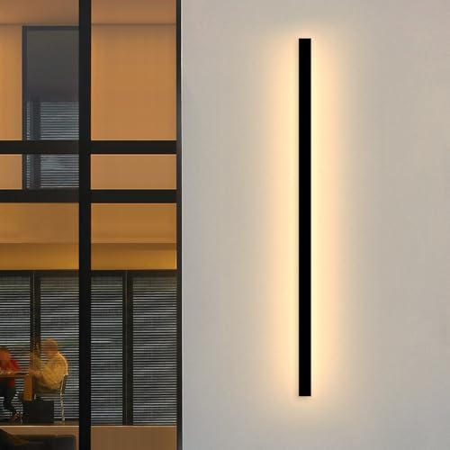 Image of Light Fixture Wall Outdoor - 2pack 79inch Black Exterior Sconces, Outside Garage Exterior Lights, Modern Outdoor Wall Mount Lighting for House, Porch, Patio, Front Door, Corridor