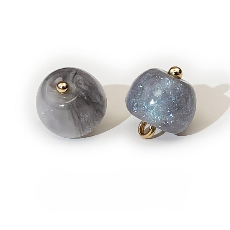 Guziki perłowe Guziki perłowe, 50 szt., 11 mm, ciemnozielone, małe, okrągłe, do wyrobu tkanin, z żywicy, trzonkiem(3# Starry Sky Gray)