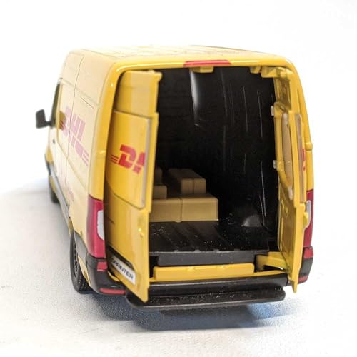 Image of Kinsfun D Dhl Mercedes-Benz Sprinter 1:46 Scale 5Inch Die Cast Metal Model Toy Cargo Van - Yellow