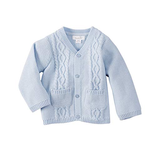 Mud Pie Boys' Baby Cardigan, Blue, 9-12 Months