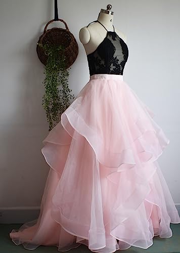 Women Long Maxi Ruffle Organza Skirt with Short Train Back Bridal Ball Flowy Overskirt2