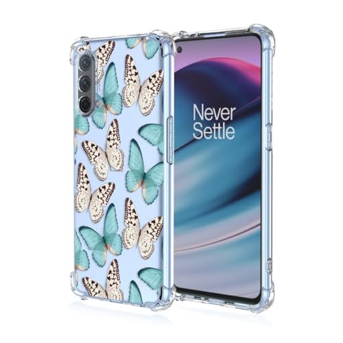ATISIJIE Funda para OnePlus Nord CE 5G,para Niñas y Mujeres,Diseño de Florales Flores a Prueba de Golpe Transparente Funda para OnePlus Nord CE 5G-A33