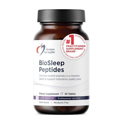 Designs for Health BioSleep Peptides Sleep Support for Adults with Plant-Based Peptides – Vegan + Non-GMO + Non-Melatonin Sleep Health Supplement (30 Servings)