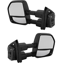 Kool Vue Driver & Passenger Side Power Heated Towing Mirrors for Ford F-250 F-350 Super Duty 2017-2022 Manual Fold, With Signal Light & Blind Spot Mirrors 2 Pack, Without Memory, Textured