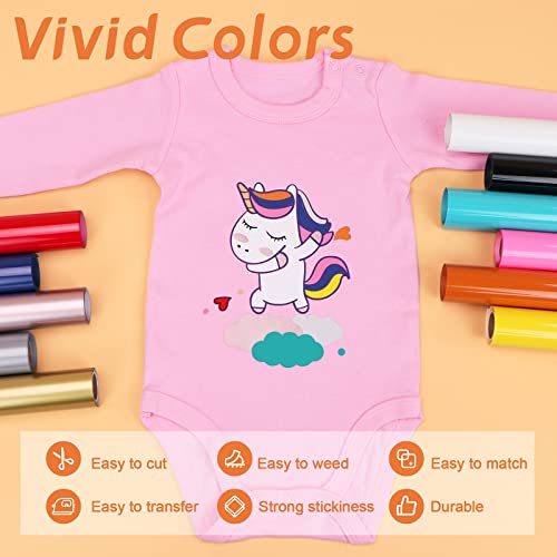 Htvront Htv Vinyl Rolls Heat Transfer Vinyl - 12" X 5Ft Orange Htv Vinyl For Shirts, Iron On Vinyl For All Cutter Machine - Easy To Cut & Weed For Heat Vinyl Design (Orange) #TOP2