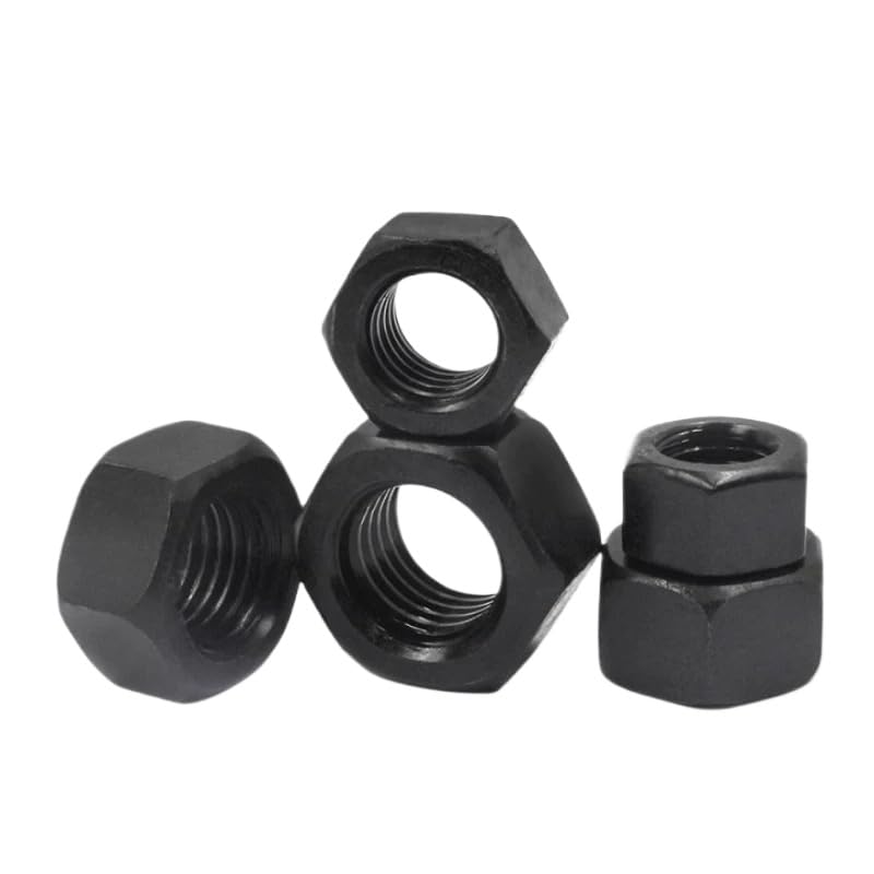 Left Hand Thread Black 10.9 Steel Hexagon Nuts Hex Nuts M8 M10 M12 M14 M16-M48 (M16-2.0, 10pcs)