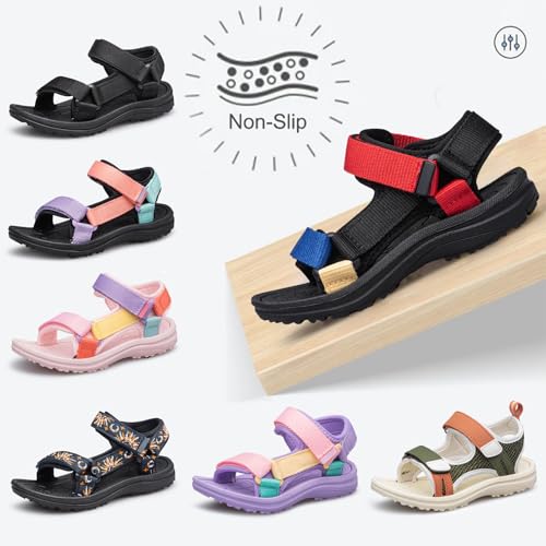 Image of vibdiv Boys Girls Sandals Open-Toe Summer Outdoor Unisex Child Sport Sandals Athletic Lightweight(Toddler /Little Kid /Big Kid)