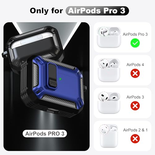 Image of AirPods Pro 3 Case with Magnetic Safety Lock Phone Stand Magsafe, Blue