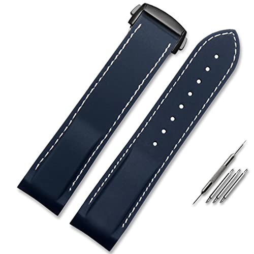 Bracelet montre silicone incurvé 20mm résout usure fermoir noir