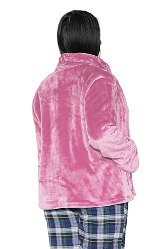 LA CERA Plush Bed Jacket - Women's Fleece Bed Jackets with Banded Collar, Long Sleeves,100% Polyester, Machine Washable2