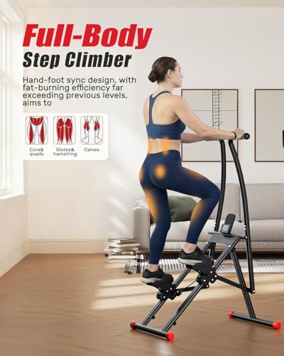 Image of AL01 Stair Stepper, Foldable Steppers for Exercise at Home, Full-Body Cardio Workout Climber with Adjustable Pedals, Extended Step Range, 270LB Loading Capacity
