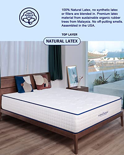 Sunrising Bedding 12 Inch Natural Latex & Gel Infused Memory Foam Queen Mattress, Medium Firm, Non-Toxic & No Fiberglass, Assembled In Usa, Certipur-Us,120 Night Trial, 20 Year Warranty #TOP3