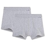 Sanetta Jungen Shorts 2er Pack - Pant, Unterhose, Organic Cotton, 104-176, hellgrau (164 (12-13 Years))