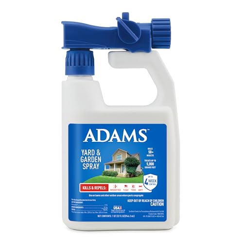 Adams Yard & Garden Spray ; Kills Mosquitoes, Fleas, Ticks, Ants, and Many Other Listed Nuisance Pests in Outdoor Areas ; Treats Up to 5,000 Square Feet ; Easy to Use Hose-End Spray ; 32 Fl Oz