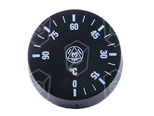 Manopola per termostato Ø 42 mm 0 – 90 °C adatto per Angelo po per lavastoviglie per asse Diametro 6 X 4,6 mm NERO ADATTO ANCHE PER colged