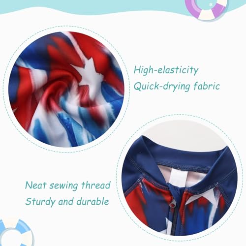 Image of Girls One Piece Swimsuits Rash Guard for Girl Long Sleeve Bathing Suits with Front Zipper Sun Protection Swimwear 3-16 Years