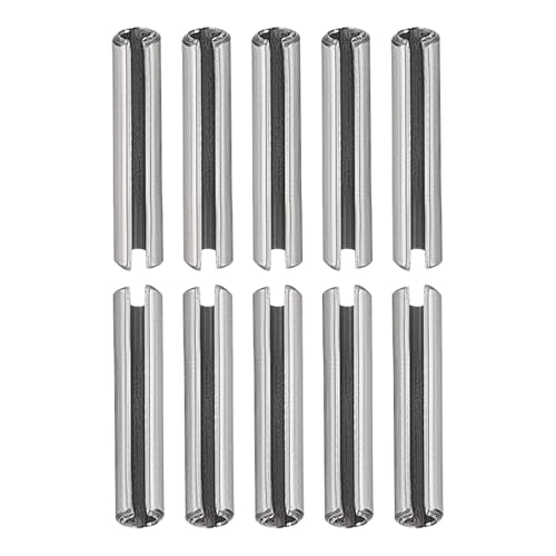 DTGN 2x10mm(DxL) Pasadores de Resorte Ranurados - 50 Piezas - para Hogar Máquina Sujetador - Ranurado Resorte Pasador de 304 Inoxidable Acero Pasador Tensión Divididos - Plateado