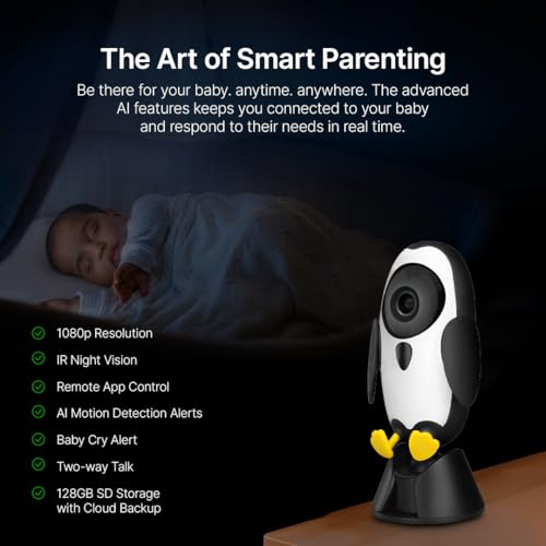 Image of Qubo 2MP Baby Cam | 1080p Full HD Wi-Fi Baby Monitor | Cry Detection, Sleep Tracking, 2-Way Audio | Mobile App Control | NightPulse Vision | Cloud & SD Card Recording