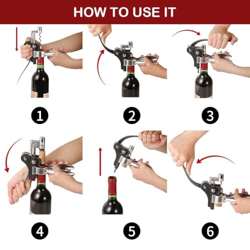 Wine Bottle Opener – Manual Hand Corkscrew with Rabbit Shaped Lever Pump & Non-Stick Screw, Easy Cork Removal, Durable Zinc Alloy Design – Perfect for Home, Bar & Hotel Use - Image 5