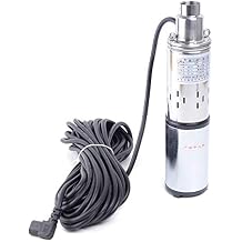 Deep Well Submersible Pump DC 48V 280W Electric Solar Powered Water Pump, 4.2 GPM Flow, 197ft Lift, Farm Ranch Irrigation Submersible Bore Hole Deep Well Pump