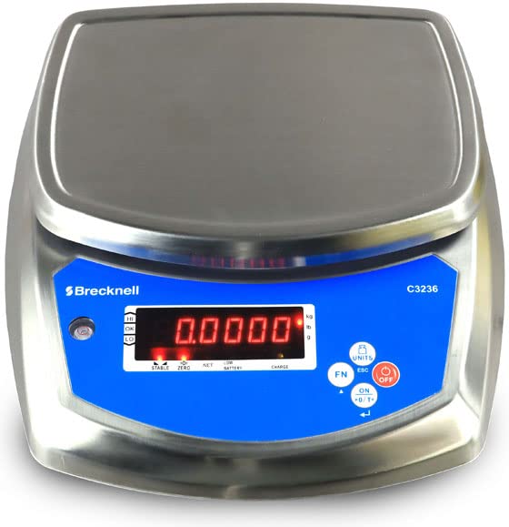 Brecknell C3236 IP68 Washdown Fully Stainless Steel Commercial Kitchen Checkweighing Scales (3kg x 0.2g)