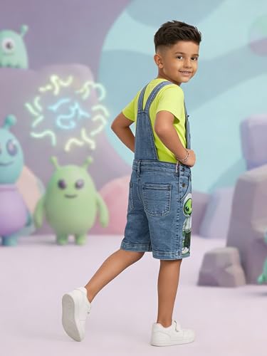 Image of KiddoPanti Boys Denim Dungaree Shorts