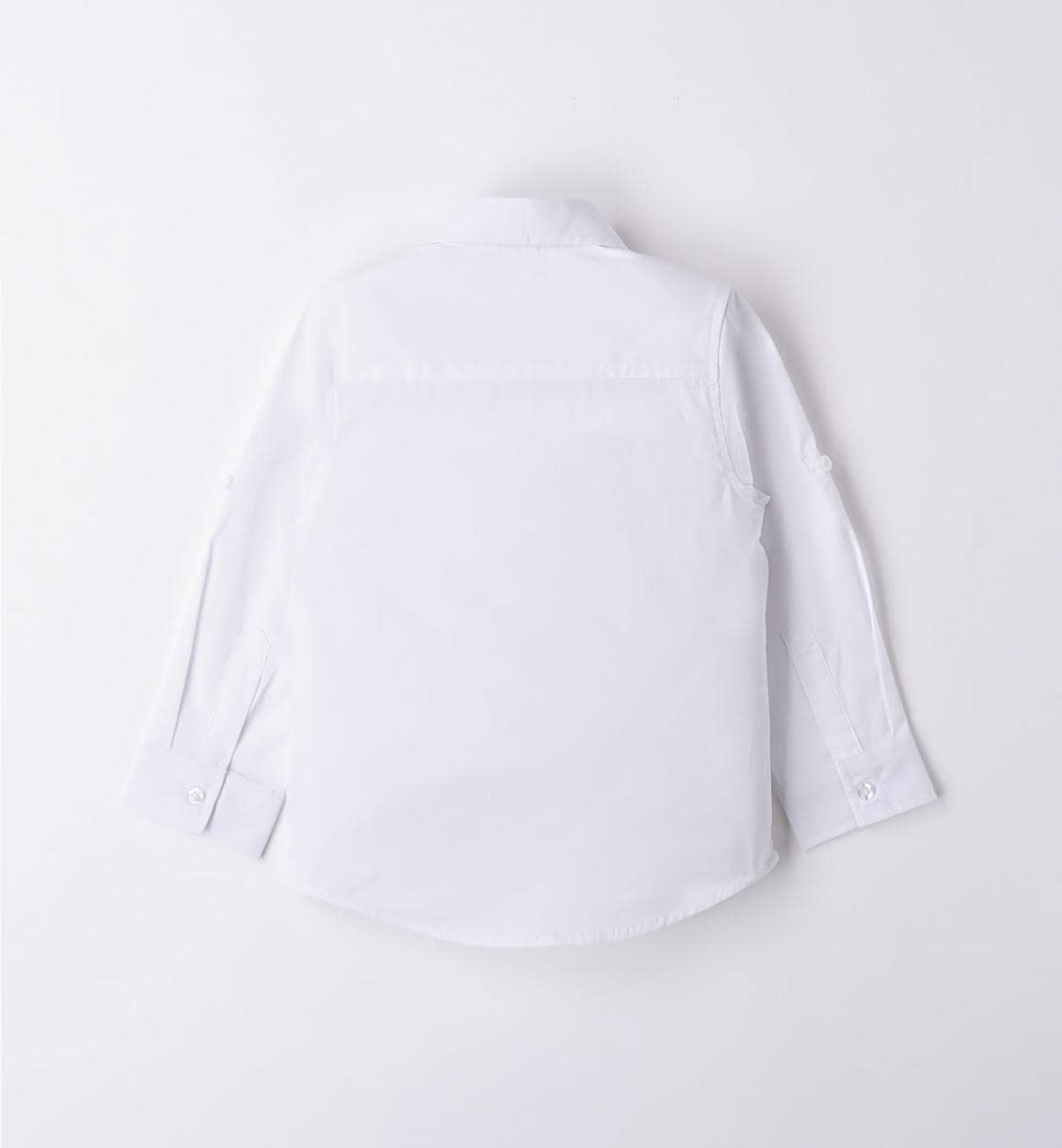 IDO Conjunto de bautizo ceremonia para recién nacido 12 meses - 74 cm con chaleco camisa y pantalón blanco a rayas azules, Color blanco., 12 meses