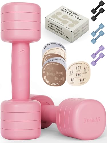 kure.fit Adjustable Dumbbell Set｜2LB 3LB 4LB 5LB Light Hand Weights