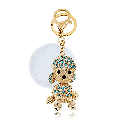 Porte-clés de voiture de luxe pour femme chien bleu Y1334 design