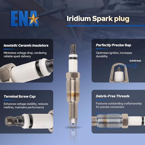 ENA 8 Ignition Coil Pack and Platinum Spark Plug Set 2005-2008 Compatible with Ford Expedition Explorer F150 F250 F350 F450 F550 Super Duty Navigator Mark 5.4L Replace# DG511 SP515 SP546 -Black by ENA - Image 8
