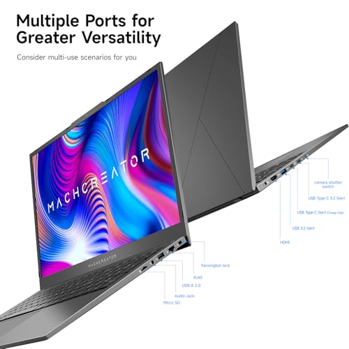 Machenike 17.3’’ FHD 120Hz Laptop, Intel Quad-Core Processor, 16GB DDR5 RAM, 1TB SSD, Large Touchpad, Backlit Keyboard, Numeric Keypad, School and Office, Windows 11 Home, Modern Grey - Thumbnail 6