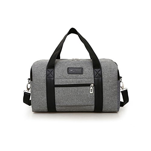 Preisvergleich Produktbild Handtasche, Dewanxin Einfach Design Wasserdichte Tuch Handtasche Neutrale Tasche Multi-Function Gepäcktasche Reise-Umhängetasche umlaufende Reißverschlüsse Kleiner Rucksack (Grey)