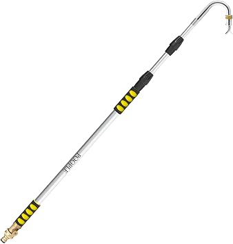 10ft 18ft Reach Gutter Cleaning Tools from The Ground, Telescoping Rain Gutter Cleaner Tool, Gutters Cleaning Wand, Gutters Cleaning Hose Attachment & Connection Adapter