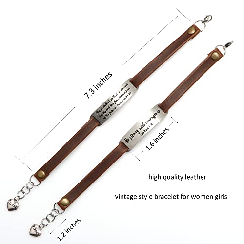 Christian Jewelry For Women Christ Religious Leather Bracelets Graduation Birthday Christmas Gifts For Teen Girls Saying His Will His Way My Faith #TOP4