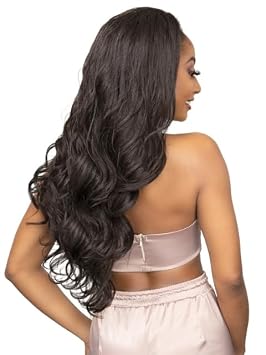 Janet Collection Remy Illusion Easy N Swift Yuma Half Wig - Deep Wide Combs - Forehead Cap (1B)