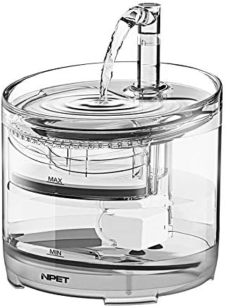 NPET Cat Water Fountain WF050TP 1.5L Automatic Pet Drinking Fountain with Replacement Faucet Kit