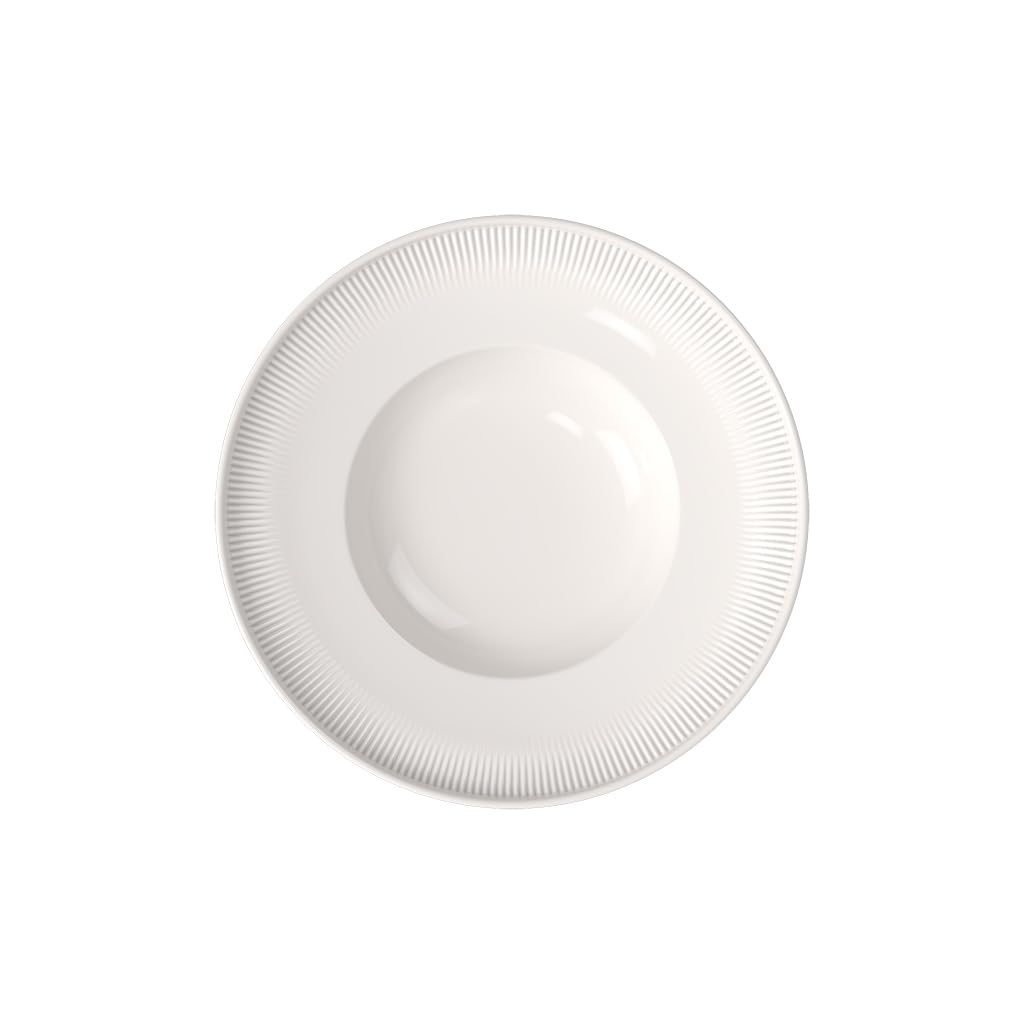 Villeroy & Boch – Afina Deep Plate Made of Premium Porcelain, Plate for Pasta and Noodles, Made in Germany, Dishwasher-Safe and Microwave-Safe, Stackable, White