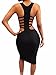 Misfondle Womens Sexy Bodycon Bandage Lace up Midi Club Dress , 1 Black, Medium