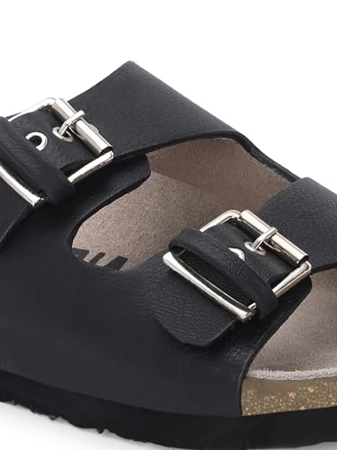 Image of AFROJACK Orginal Leather Sandals | Casual Sliders for Womens Stylish, Outdoor & Fashion Forward, Comfortable Cork Sandals for Women with Natural Cork and EVA Sole (s425)