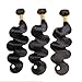 12A Body Wave Bundles Human Hair 16 18 20 Inch Human Hair Bundles 100% Unprocessed Brazilian Virgin Hair 3 Bundles weave for Black Women Natural Color