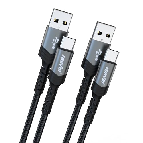 USB to USB C Cable[2park,8FT],USB Type C Fast Chargr Cable,3.1A Braided USB A to Type-C Charger Cable for iPad,iphone15,Samsung Galaxy Note, Pixel,One Plus,etc