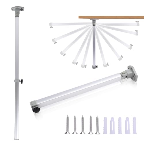Pies de mesa plegables ajustables en altura ZESTEFY (560-930mm) de aleación de aluminio - pies de mesa plegables estables con protección para el suelo, para camping, caravanas, barcos e interiores