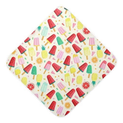 Msyxl Colorful Popsicles Hooded Towel - Ultra Soft & Absorbent Muslin Cotton Bath Towel for Babies, Toddlers, Newborn - Boys & Girls Essential 35