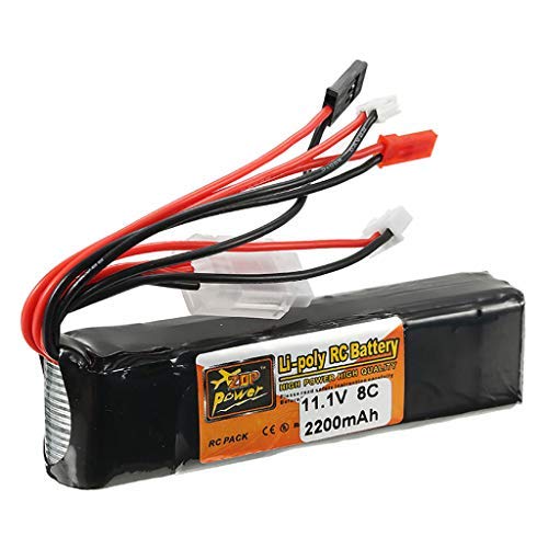Wiederaufladbare Batterie ZOP 11,1 V 2200 mAh 8C 3 S Batterie JST Stecker Kompatibel mit RC Auto Flugzeug Hubschrauber Teil, 20x26x103mm