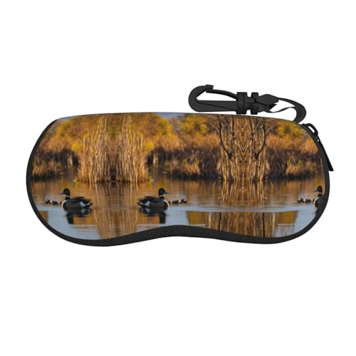 XLLingL Loon Nature Bird Print Estojo macio de neoprene ultraleve com estampa de pássaros, estojo para óculos de viagem com zíper