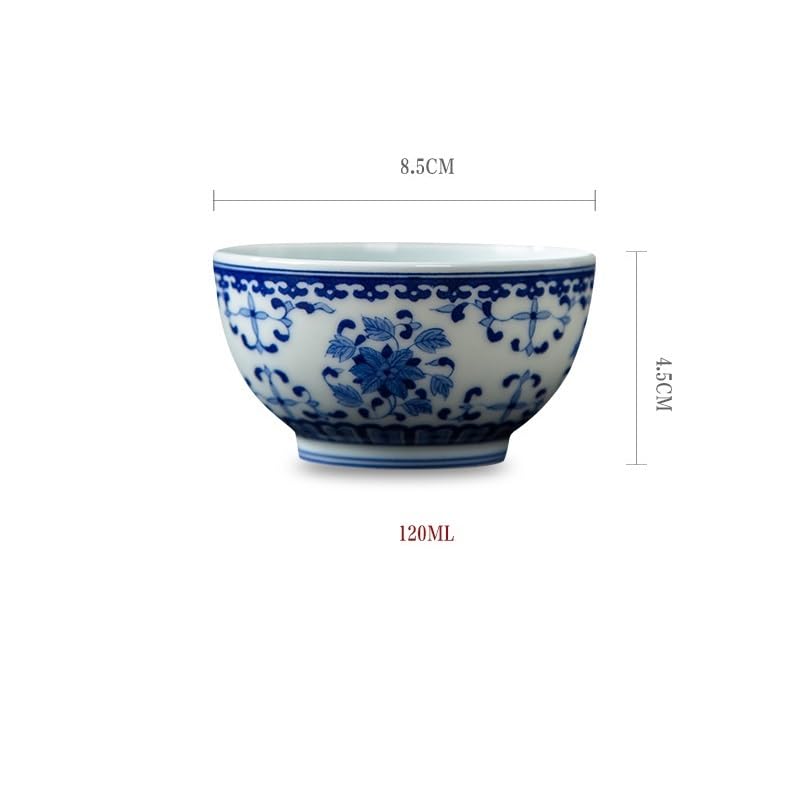 Kungfu filiżanka do herbaty niebieski i biały porcelanowy okrągły kwiat Arhat kubek ceramiczny herbata osobista mała miska pojedyncza ręcznie malowana gospodarz małe filiżanki do herbaty