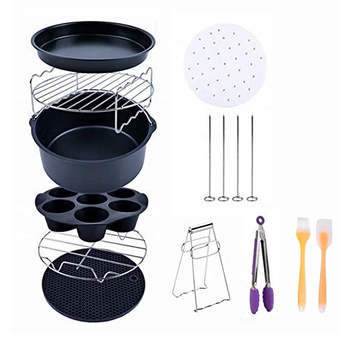 WarmHut 11-Piece Air Fryer Accessories Kit 7 Inch with 60Pcs Non-Stick Air Fryer