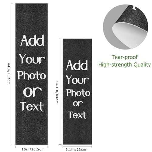 OKPSU Personalized Skateboard Grip Tape, Custom 44\" x 10\" Non Slip Skateboard Tape, Longboards Griptape, Scooter Grips, Sandpaper for Rollerboard - Thumbnail 3